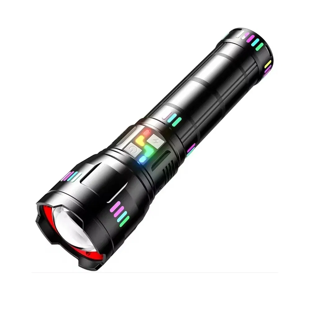 High Power 15000lm Rechargeable Aluminium White Laser LED Flashlight with Power Bank