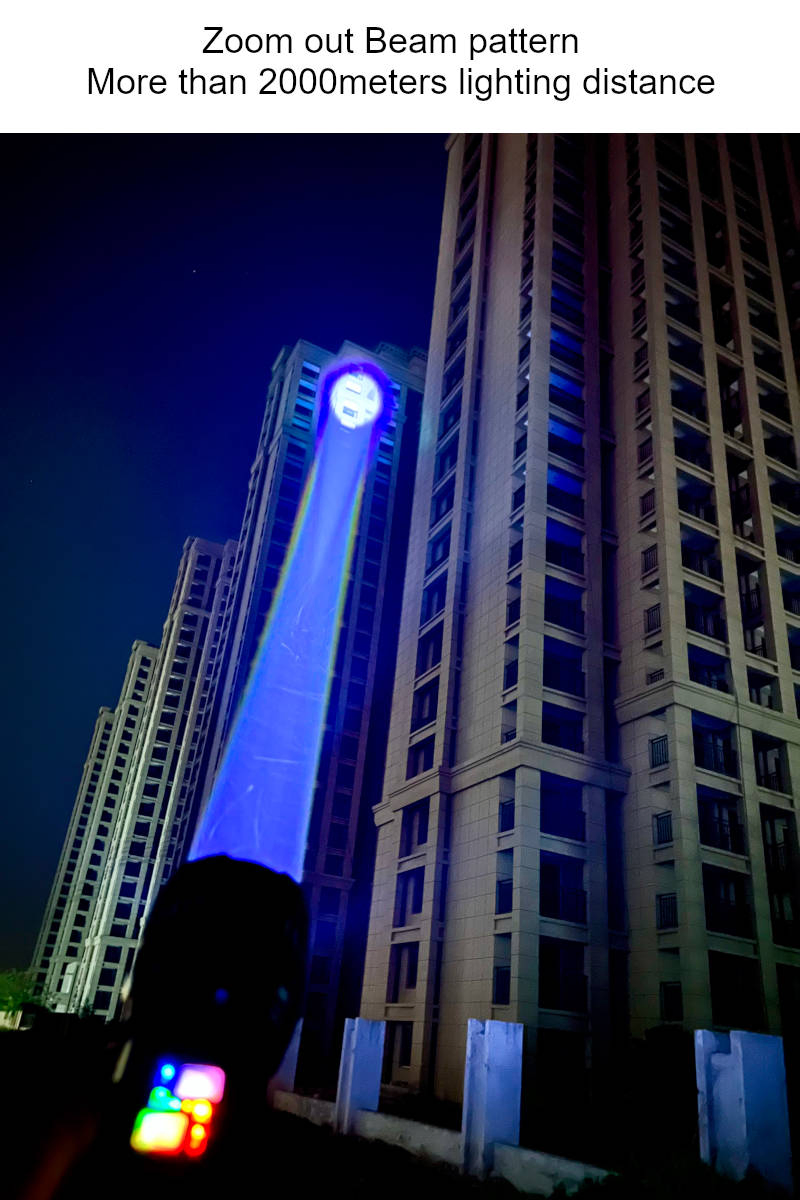 High Power 15000lm Rechargeable Aluminium White Laser LED Flashlight with Power Bank