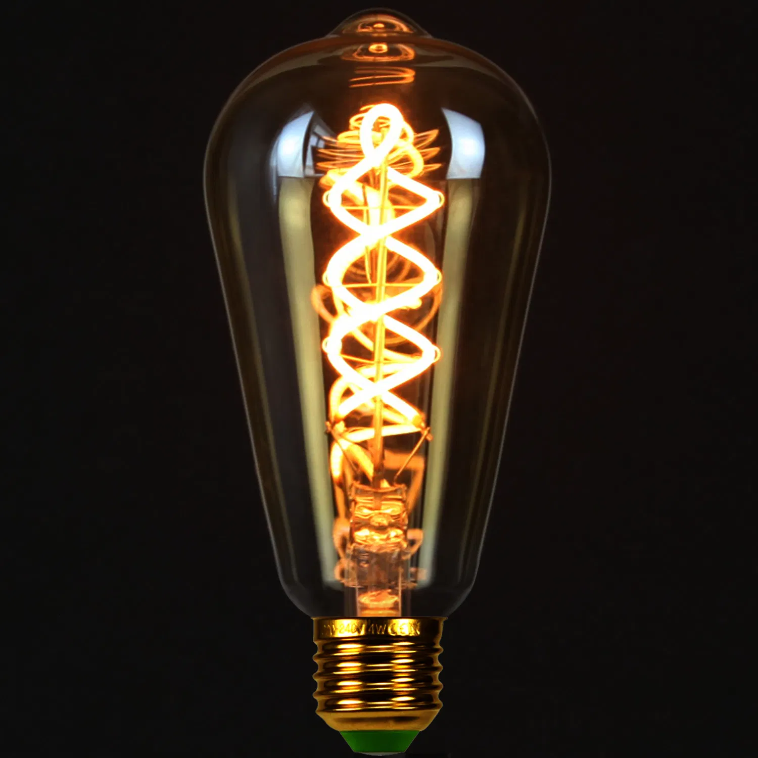 Tianfan E27/E26 Vintage LED Bulb 4W Edison Bulb St64 Spiral Filament Dimmable Specialty Decorative Light Bulb 110V 220V