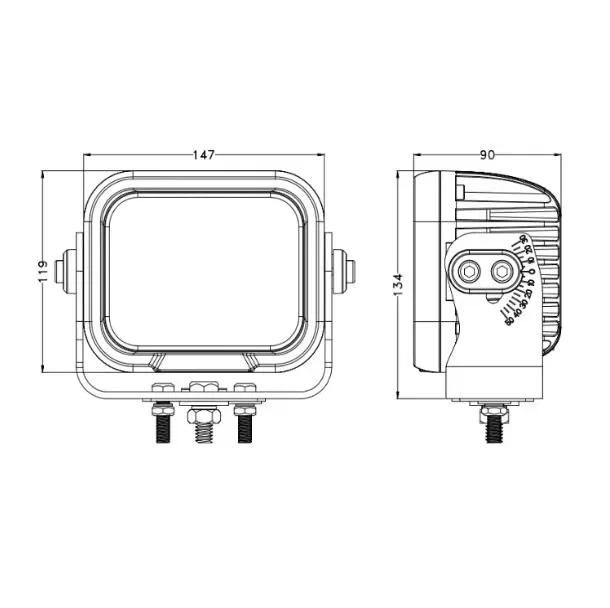 LED Work Light Back View