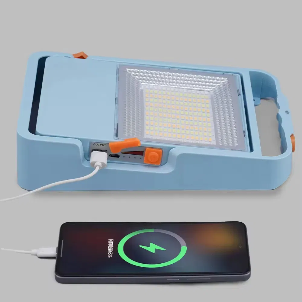 Portable LED Emergency Work Light Outdoor Construction Site Light Camping Hiking Rechargeable Solar Work Light