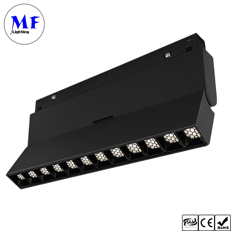 Factory Price 18W Smart Dimmable White Black DC24V 48V CCT Tunable 3000-6000K Foldable Magnetic Grille Light for Offices Showrooms Specialty Stores Hotels Villa