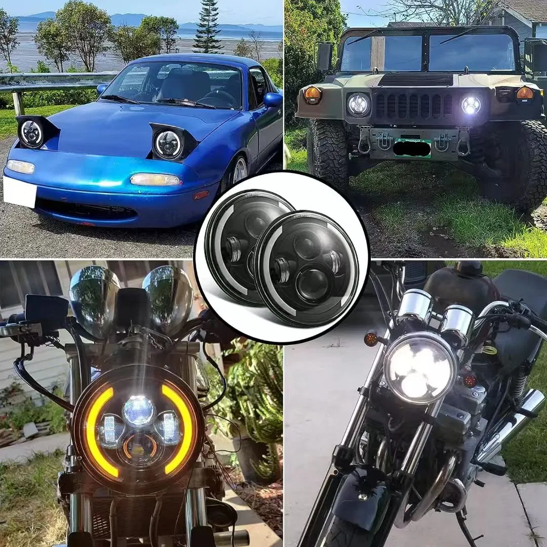 Headlight 7inch Round for Motorcycle Hornet High Low Beam LED Headlight
