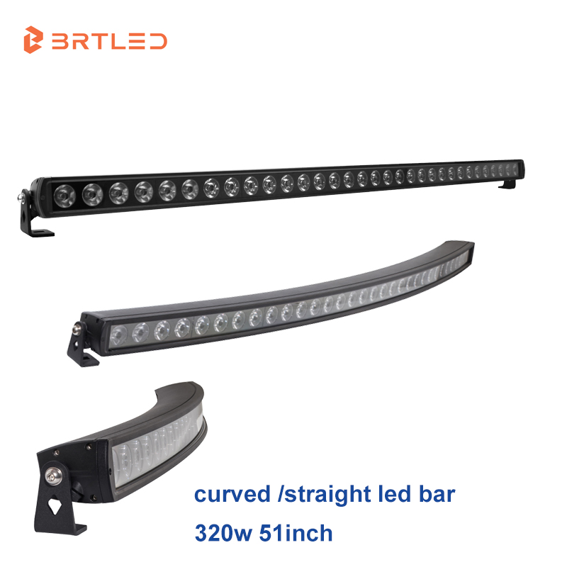 51inch Strobe Lights for Vehicles Truck Car Curved Straight LED off Road Light Flood Spot Combo Bar Light