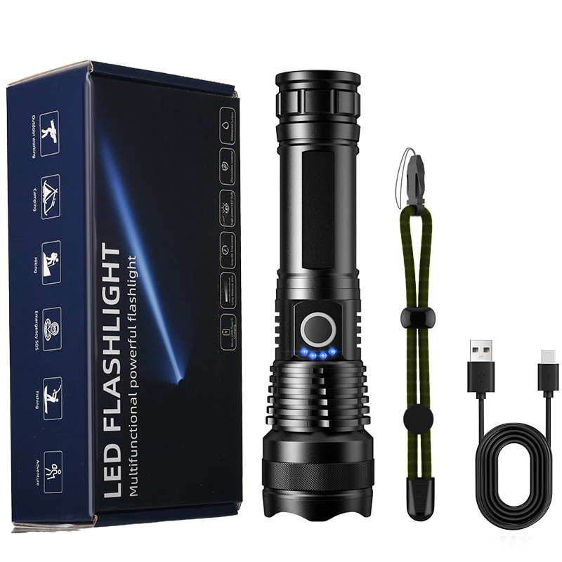 Helius Xhp50/70/White Laser Super Bright LED Flashlight Type-C Rechargeable Zoomable Tactical Torch Flashlight