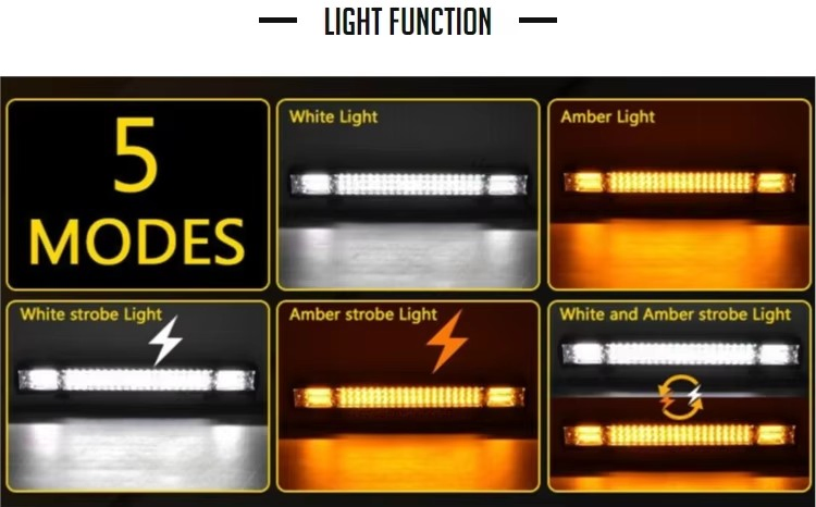 Car Light Triple Row 3030 LED Work Light Bar 4"5"7"9"22"32"42" Two-Color Strobe for Cars off-Road Trucks Auto Exterior Lighting Auto Lamp LED Work Lamp