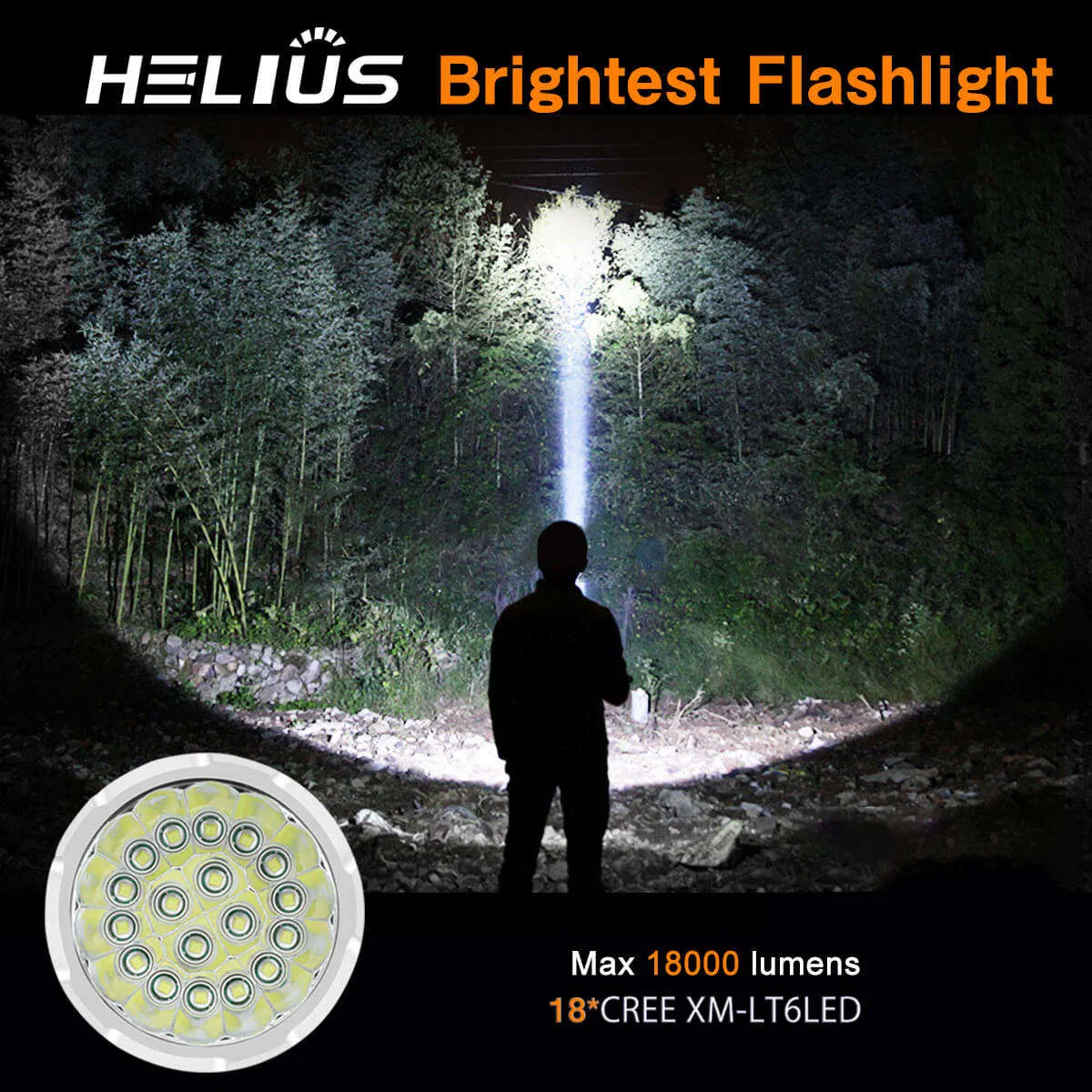 Super Bright 15000 Lumens Linternas 18* T6 Taschenlampe Waterproof Torch Light USB Rechargeable Powerful LED Flashlight