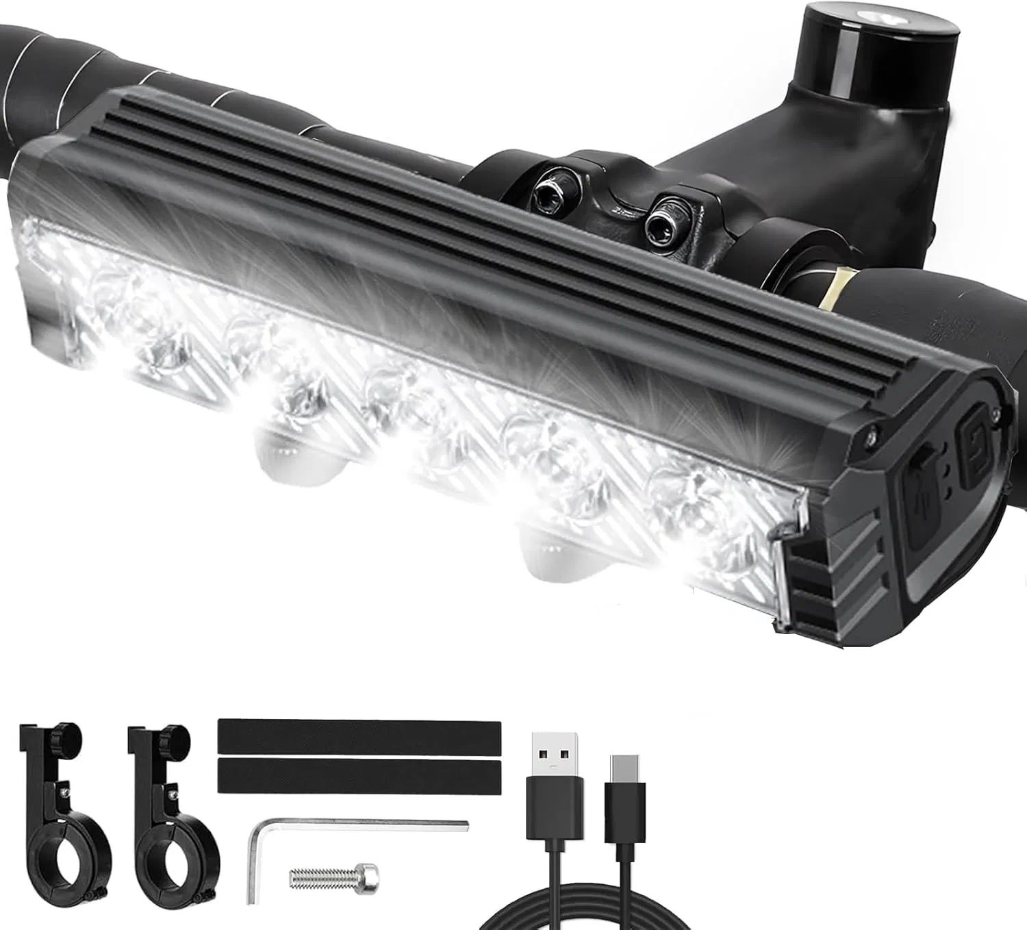 Super Bright LED Bike Light, USB Rechargeable Bicycle Headlight, Waterproof Bike Headlight, 5 Modes 2500 Lumen Bicycle Headlight, MTB off-Road Cycling Commuting