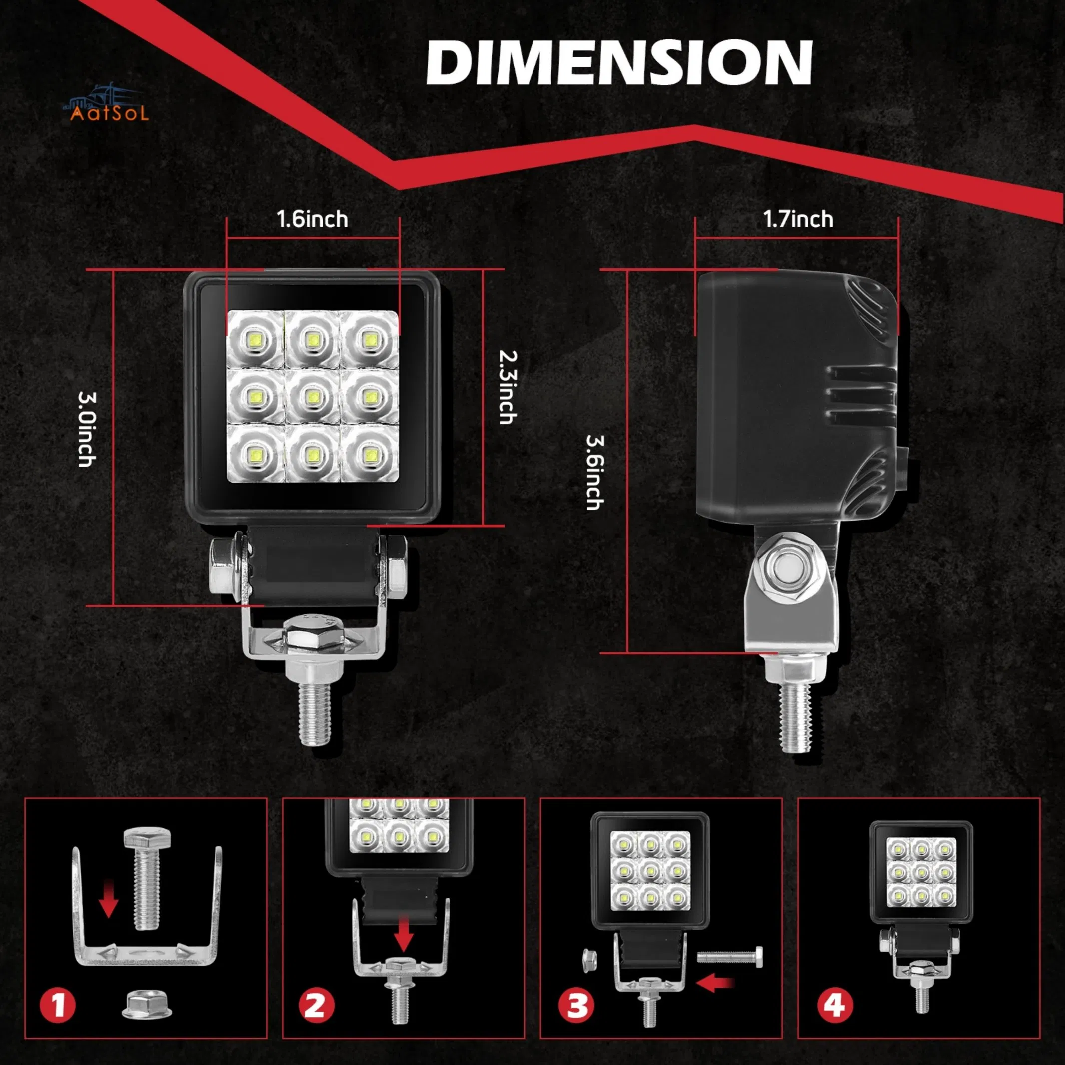 Factory Wholesale High Brightness 27W 9-36V LED Fog Driving Work Light for Truck Offroad Motorcycle