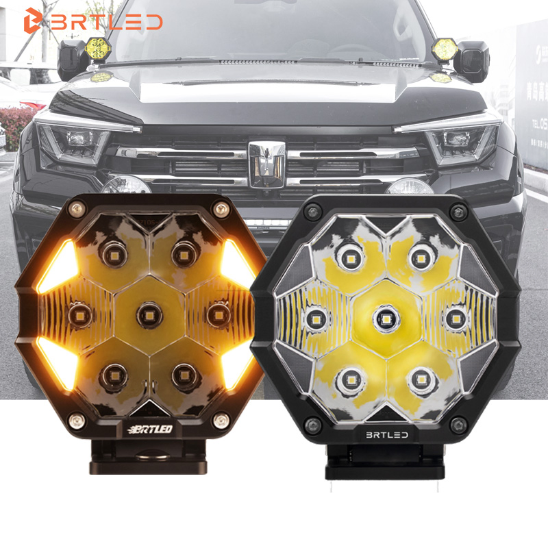 Brtled 4.3inch 70W LED Spot Driving Lights Square Offroad Truck Car DRL Driving R10 LED Car Lights