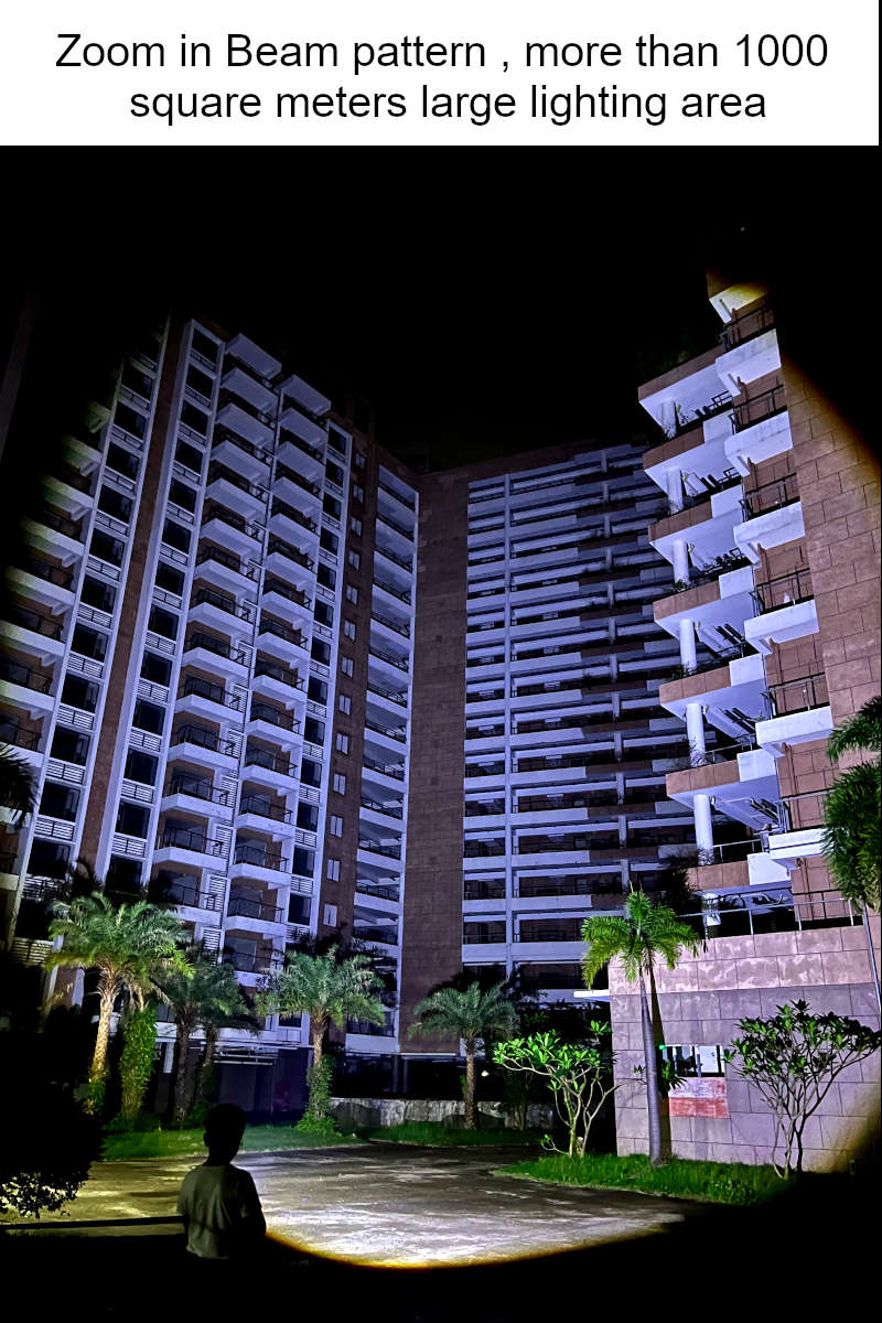 High Power 15000lm Rechargeable Aluminium White Laser LED Flashlight with Power Bank