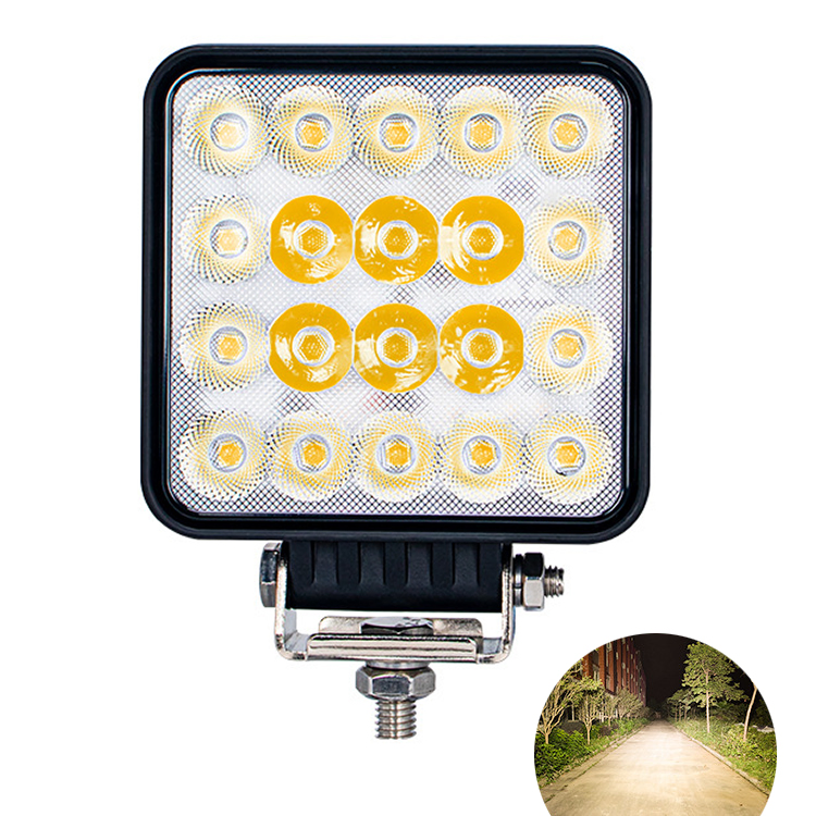 LED Work Light Driving Lights 3000K 6500K Dual Colors Combo Beam 20LED Chip LED Flood Light Shockproof for Engineering Vehicles