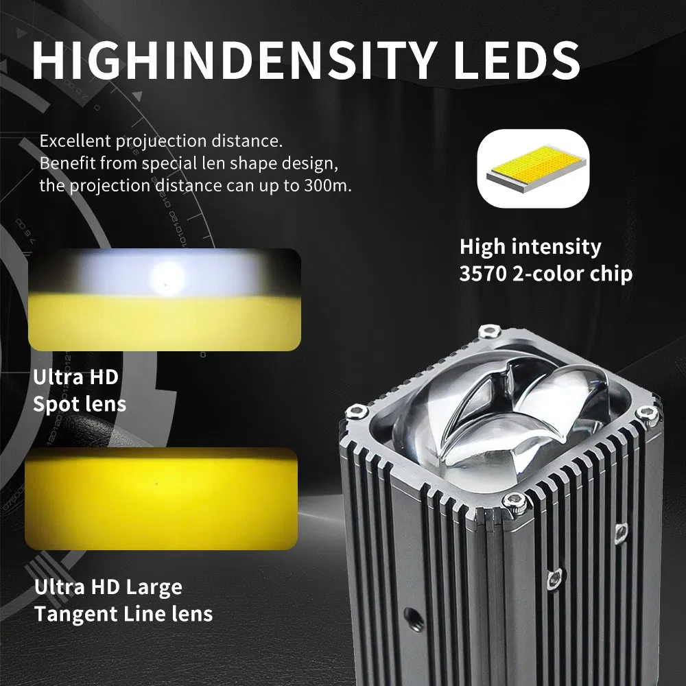 U313 Mini Grille Projector Lens Car Accessories Automotive Lighting System Multicolor LED Light Motorcycle Fog Light