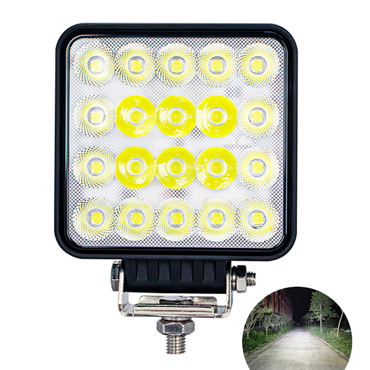 LED Work Light Driving Lights 3000K 6500K Dual Colors Combo Beam 20LED Chip LED Flood Light Shockproof for Engineering Vehicles