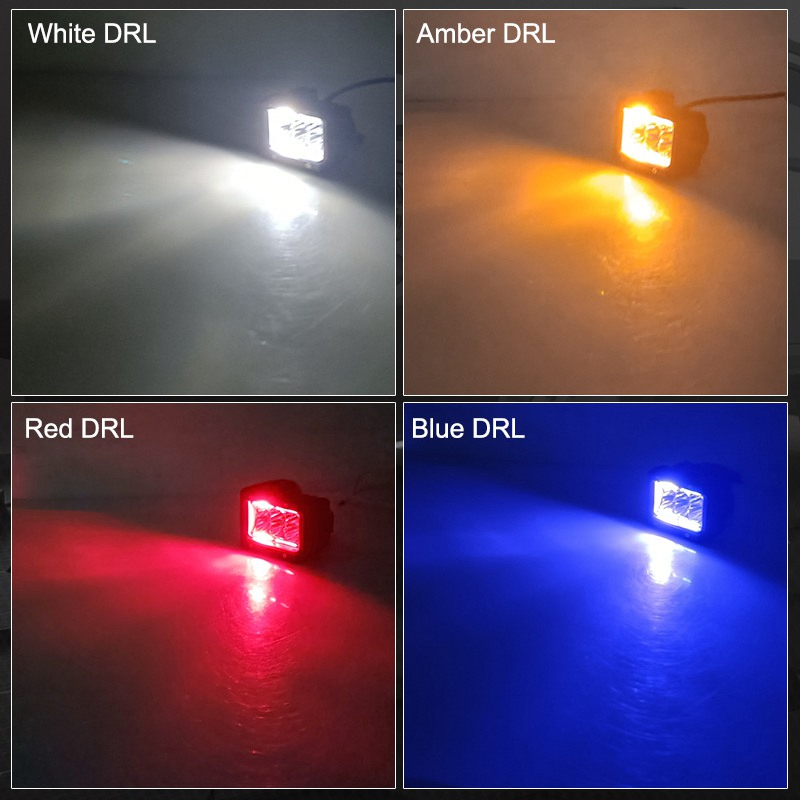 30W Spot Fog Pod Work Lamp Truck Car Vehicle Bumper White Yellow Dual Color Offroad 4X4 Auxiliary 4 Inch Mini LED Driving Light