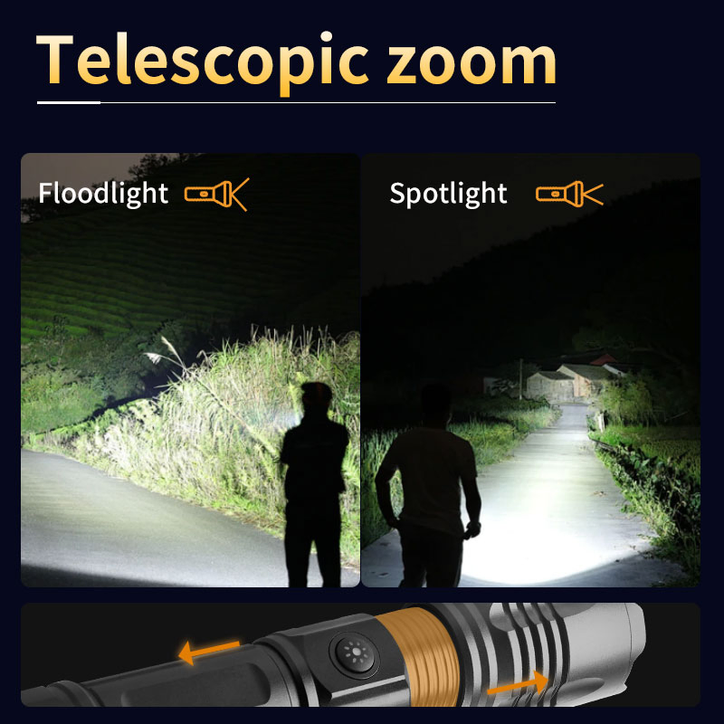 Brightenlux Professional Manufacturer High Power 1000 Lumen LED Torch Light Zoom Rechargeable Tactical White Laser Flashlight