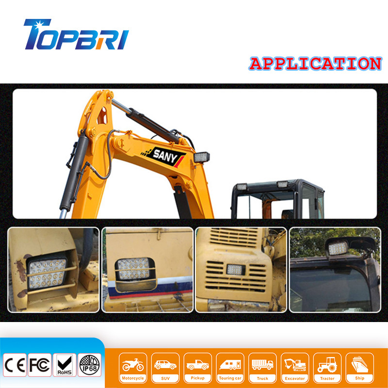 2025 New Design Powerful 45W Rectangular Offroad LED Driving Light for Vehicles