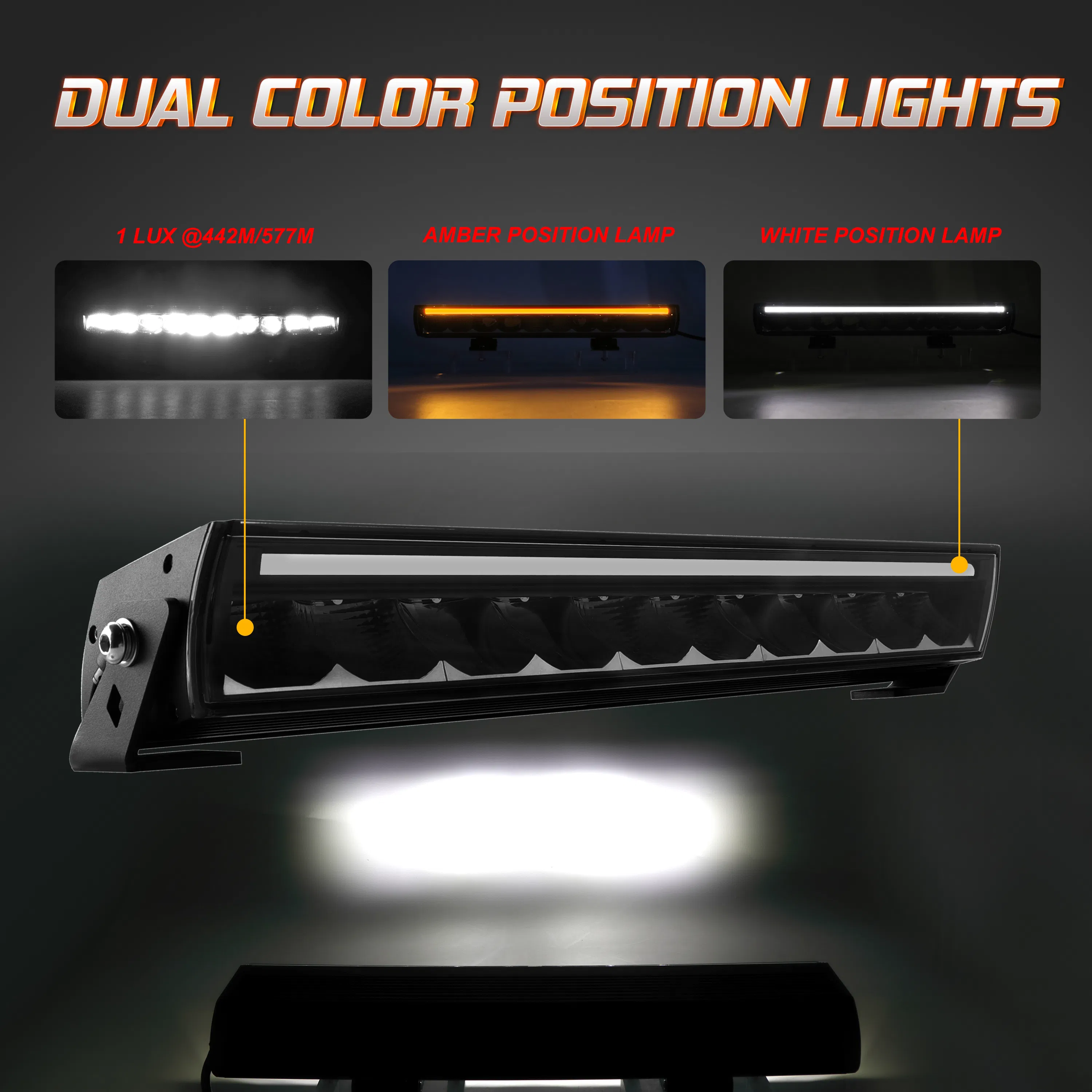Brtled Patent White Amber DRL LED Light Bar Screwless off-Road Car ATV LED Light Bar LED Bar Offroad Lights