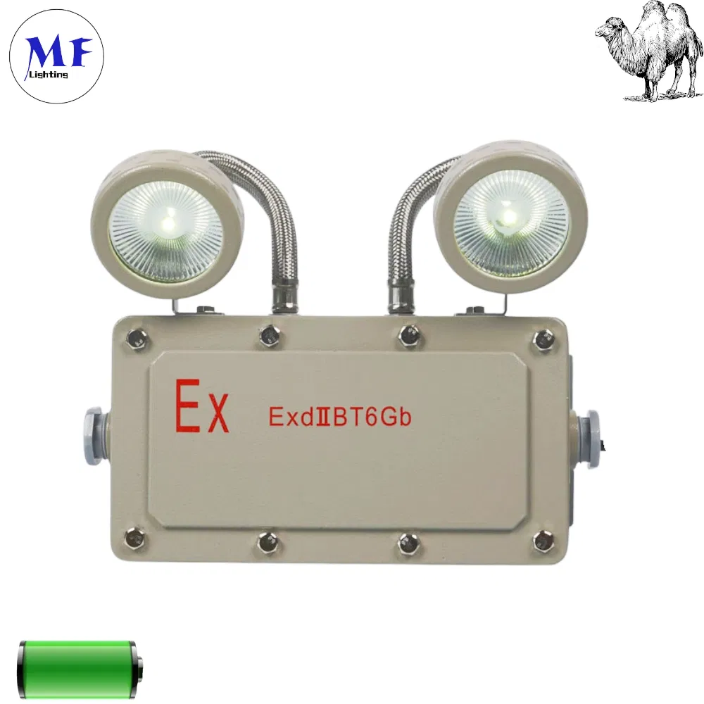 ATEX Explosionproof Indoor Outdoor Waterproof IP65 IP66 5W 10W 110lm/W 24h 3h Rechargeable LED Emergency Light for Factory School Workshop Hotel Warehouse