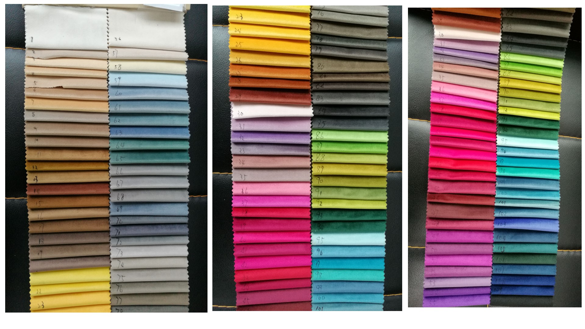 Velvet Fabric Color Swatches