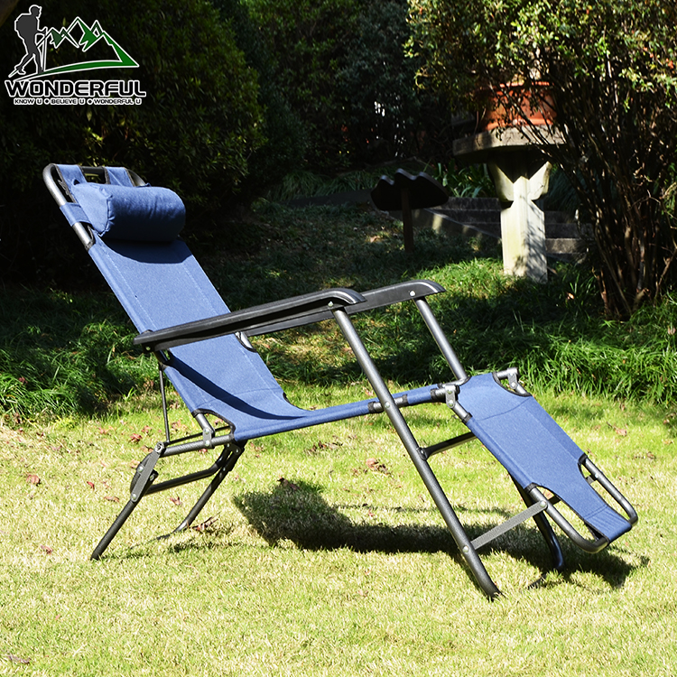 600D Oxford Cloth Iron OEM Reclining Camping Outside Adjustable Lounge Deck Sea Beach Cheap Ergonomic Folding Chair Height
