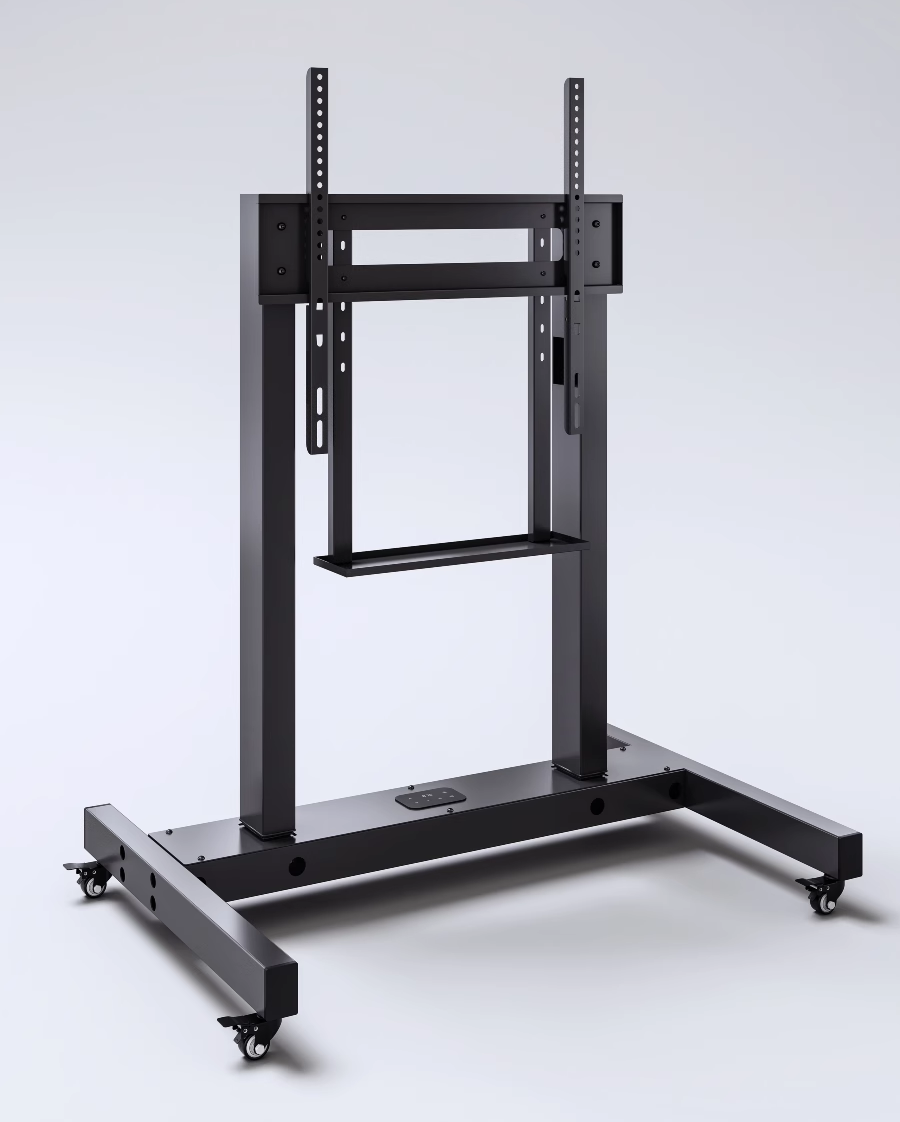 Custom Modern Home Office Steel Electric Height Adjustable Free Standing Bracket TV Stand With Remote Controller