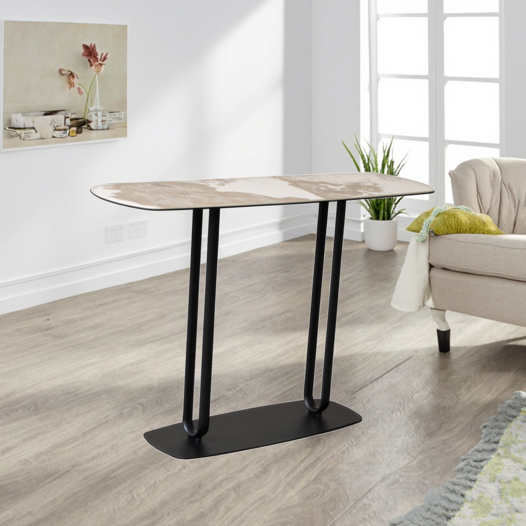 Stylish White Top Modern Designer Metal Legs End Table Living Room Workshop Office Waiting Area Reception Sofa Side Table Coffee