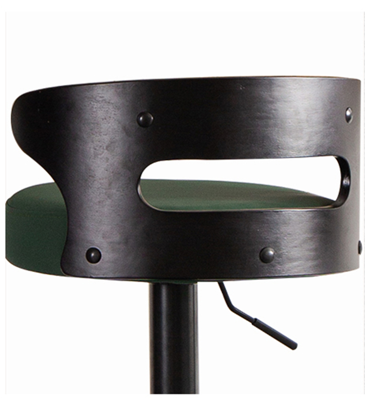 Leather Adjustable Metal Swivel Counter Height Modern Wooden Luxury Wood Kitchen Design High Stools Bar Chairs