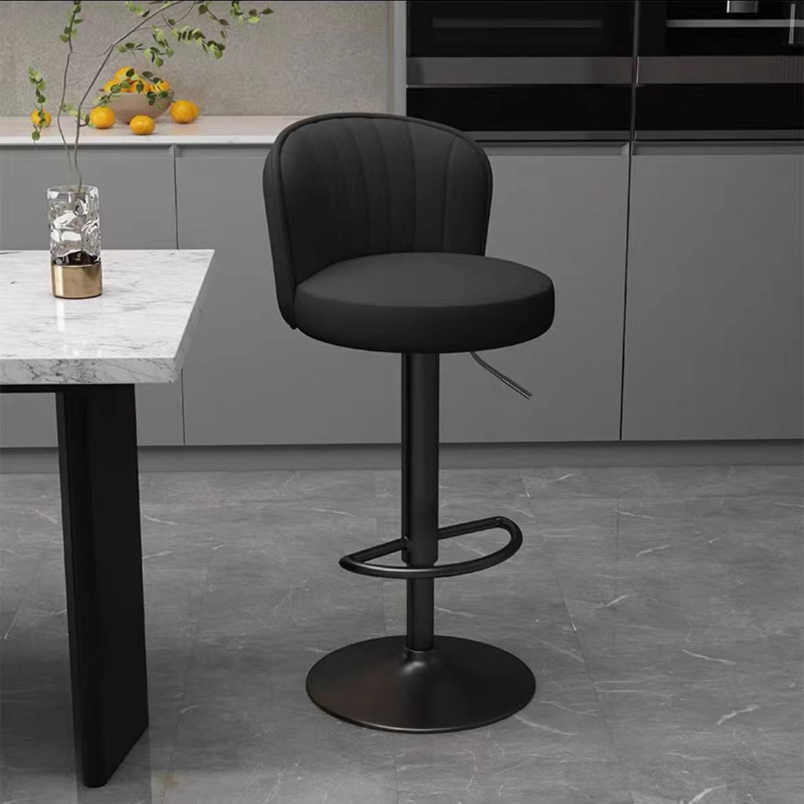 Modern Counter High Stool for Home Use Silent Swivel Bar Chair Comfortable Backrest Quality PU Wheels Adjustable for Cashier