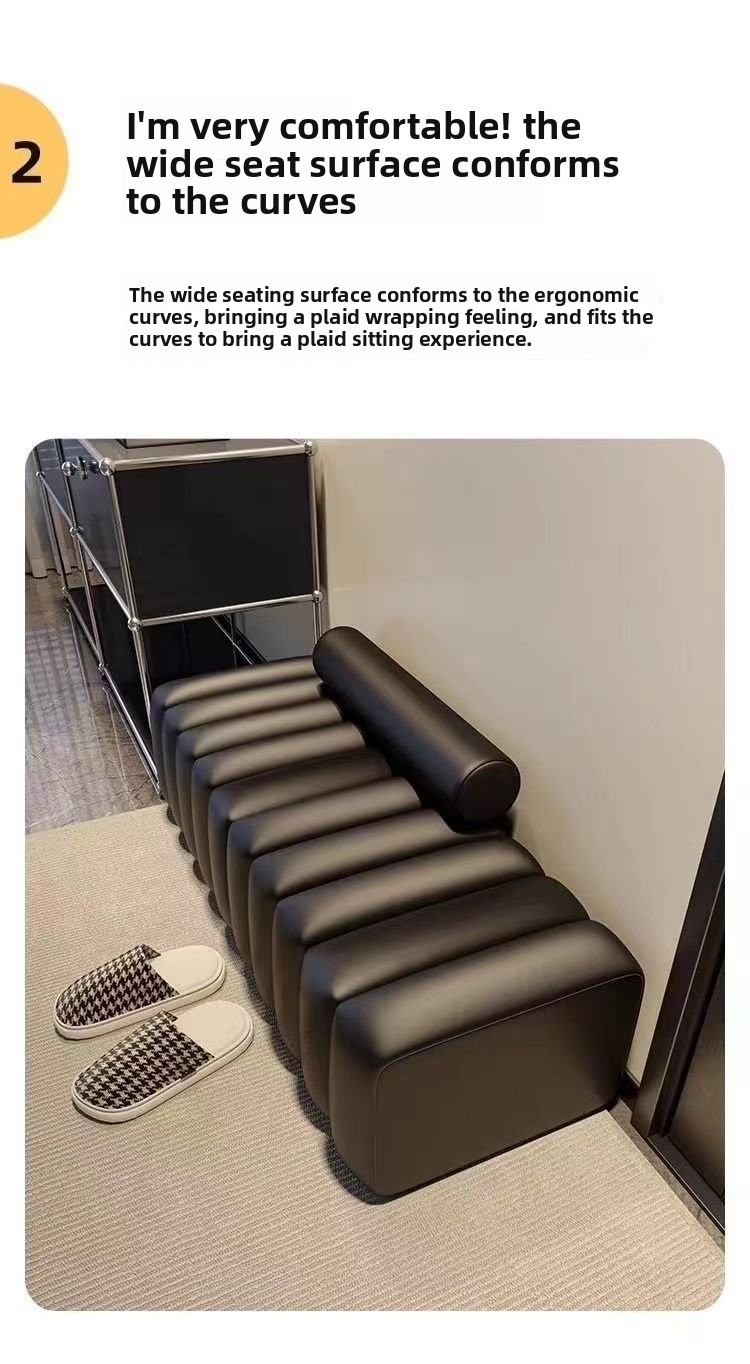Entryway Shoe Bench Designer Long Strip Sofa Bench Creative Unique Design for Small Living Rooms Home Use