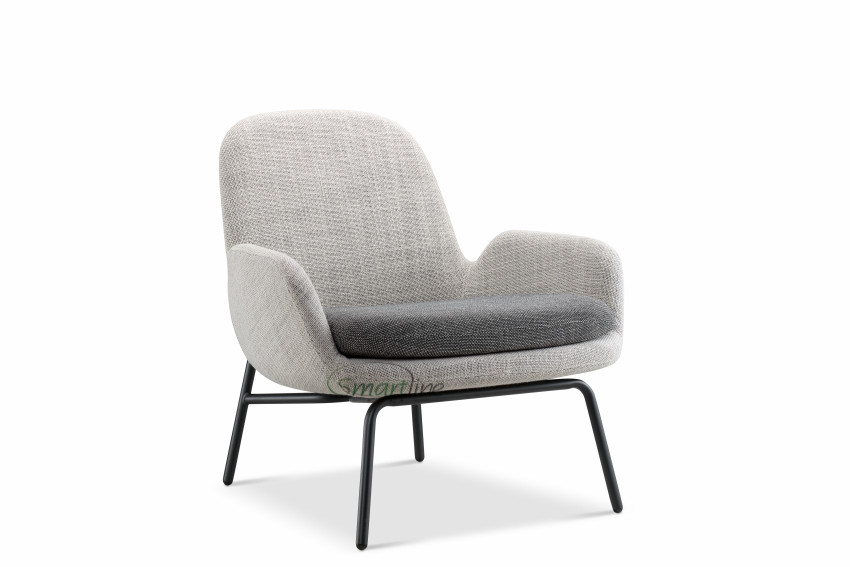Comfortable fabric lounge chair view 1