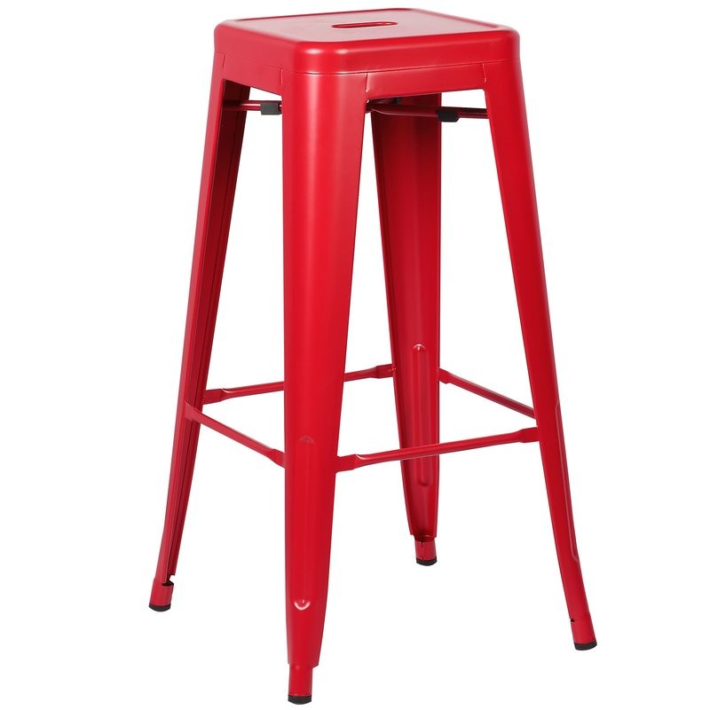 Vintage Traditional Style Counter Height Iron Stackable Bar Stools for Dining Living Room Hotel Use