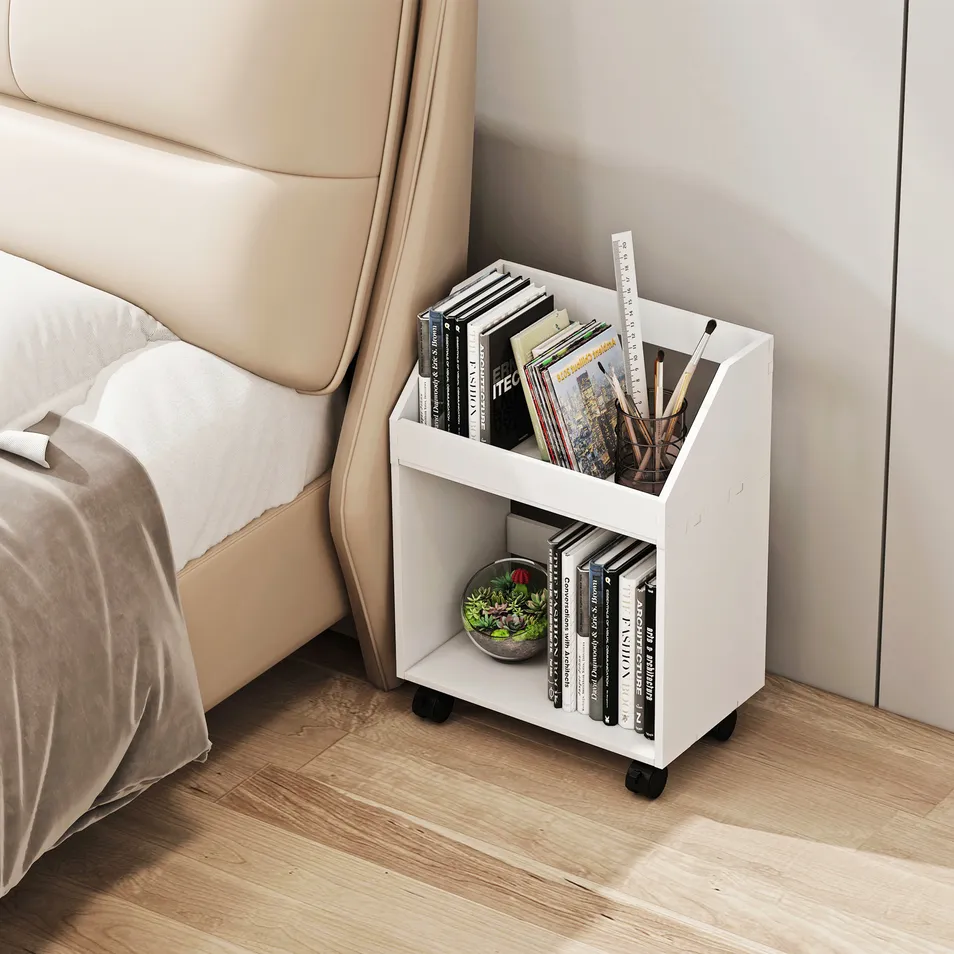 3-Tier White Ladder Shelf Bookshelf Freestanding for Living Room Storage