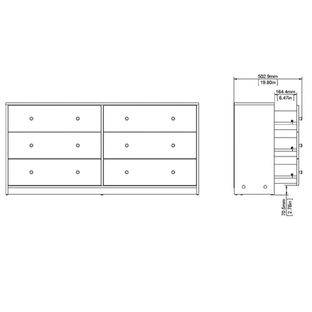 OEM Custom Black Wooden Clothes Furniture 6 Chest of Drawers Detail 3
