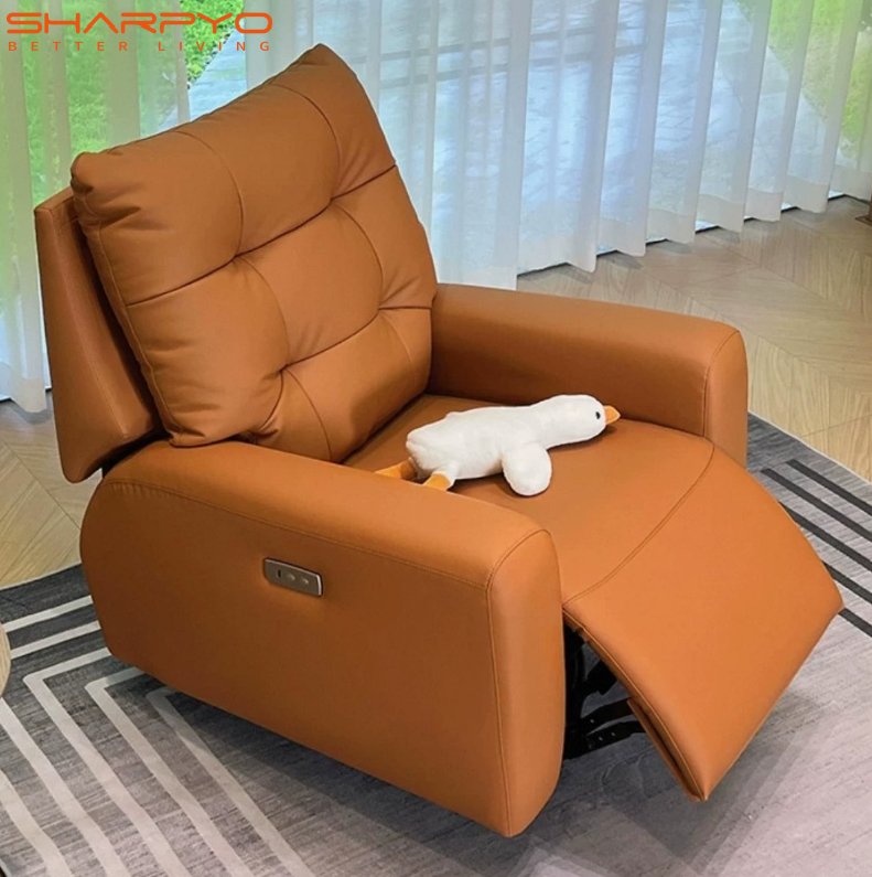 Hot Sale Single Swivel Recliner Chair Leather Modern Rocking Style Adjustable Smart Electric Living Room Furniture Home