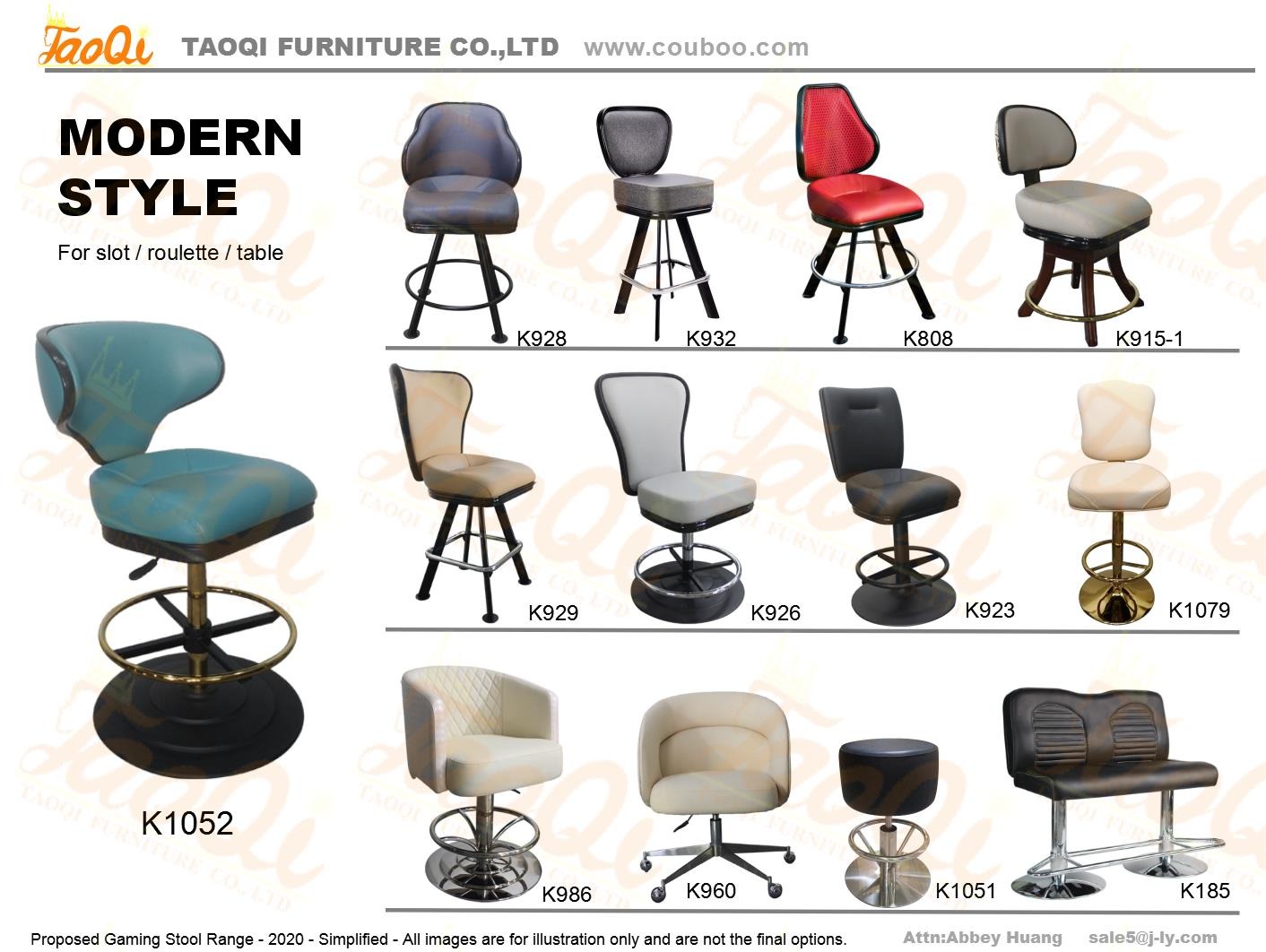 K1051 Counter Hotel Dinner Chair Stool Black White Metal OEM Modern Furniture Casino Chair Coffee Shop Pub Club Bar Stool