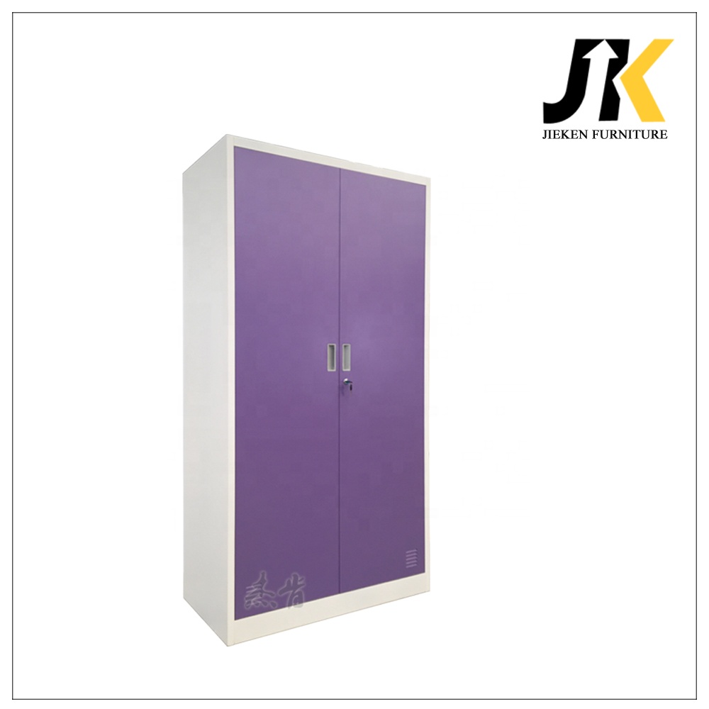 KD Structure 2-Door Steel Shoes Cabinet Clothes Wardrobe Home Metal Storage Cabinet with Locker for Bedroom Furniture