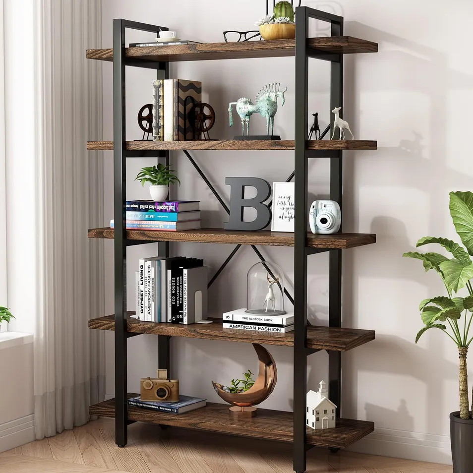 Space-Efficient Solid Wood Display Cabinet with Dual-Access Storage & Open Shelf Top for Entryway Display