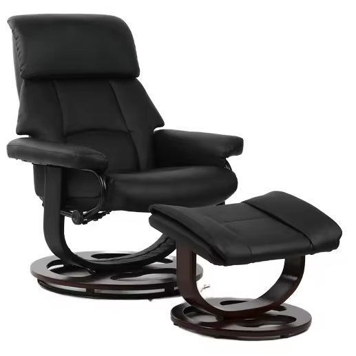 SX-7953 Home Recliner Chair Set With Ottoman Metal Frame PU Feature