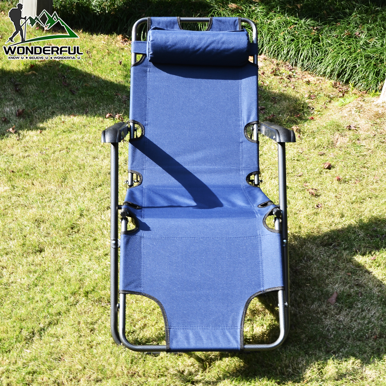 600D Oxford Cloth Iron OEM Reclining Camping Outside Adjustable Lounge Deck Sea Beach Cheap Ergonomic Folding Chair Height