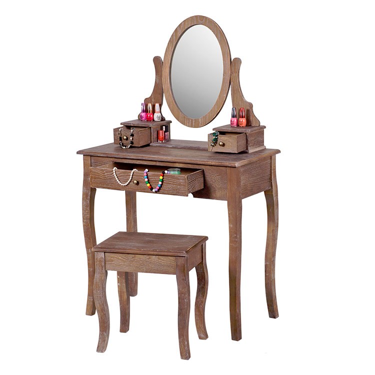 Antique Beauty Dressing Wooden Makeup Vanity Table