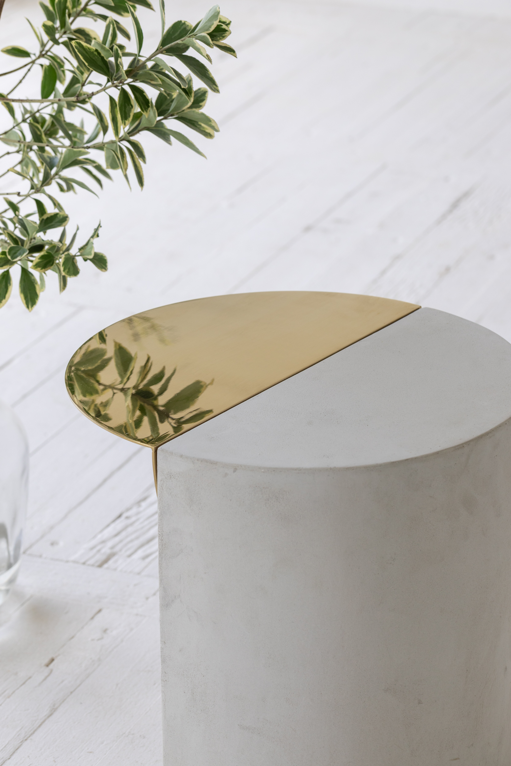 Concrete nesting tables close up 2