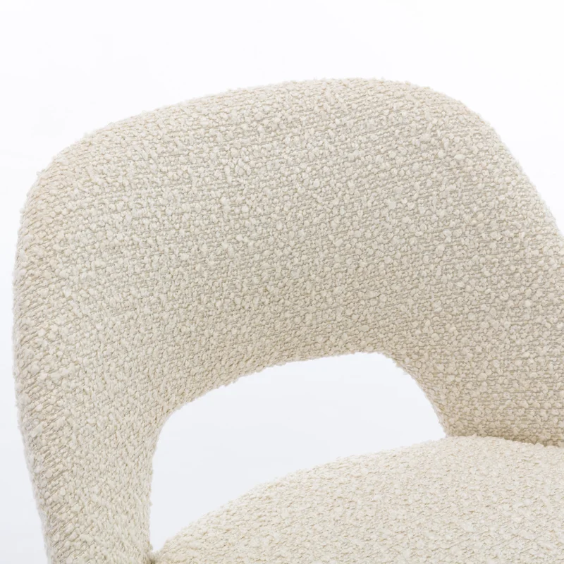 Valdez Boucle Bar &amp; Counter Stool Modern Design Furniture Hollow Back Counter High Chair Nordic Upholstered Bar Stool