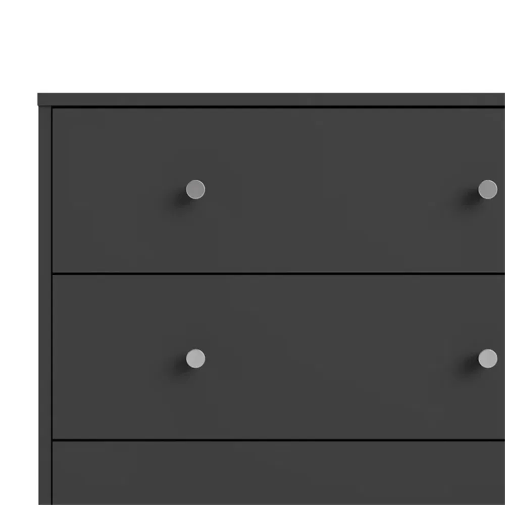 OEM Custom Black Wooden Clothes Furniture 6 Chest of Drawers