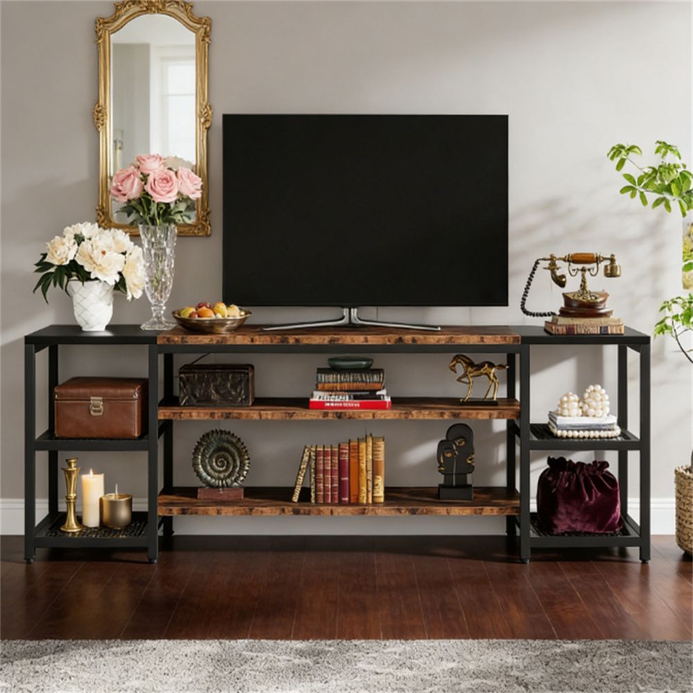 Industrial Design TV Stand with Unique Storage Rack Display Stand