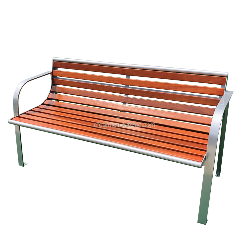 Factory Hot Selling Modern Entry Park Bench 304 Stainless Steel Villa Patio Gym Outdoor Garden Street Furniture Seating