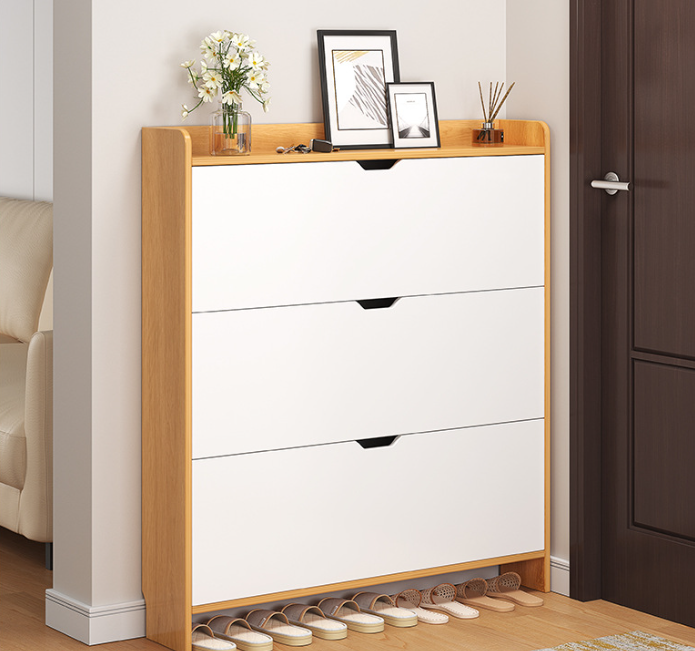 Modern Ultra Thin Shoe Cabinet Slim Entryway Shoe Storage Cupboard for Home Living Room Hotel Hallway
