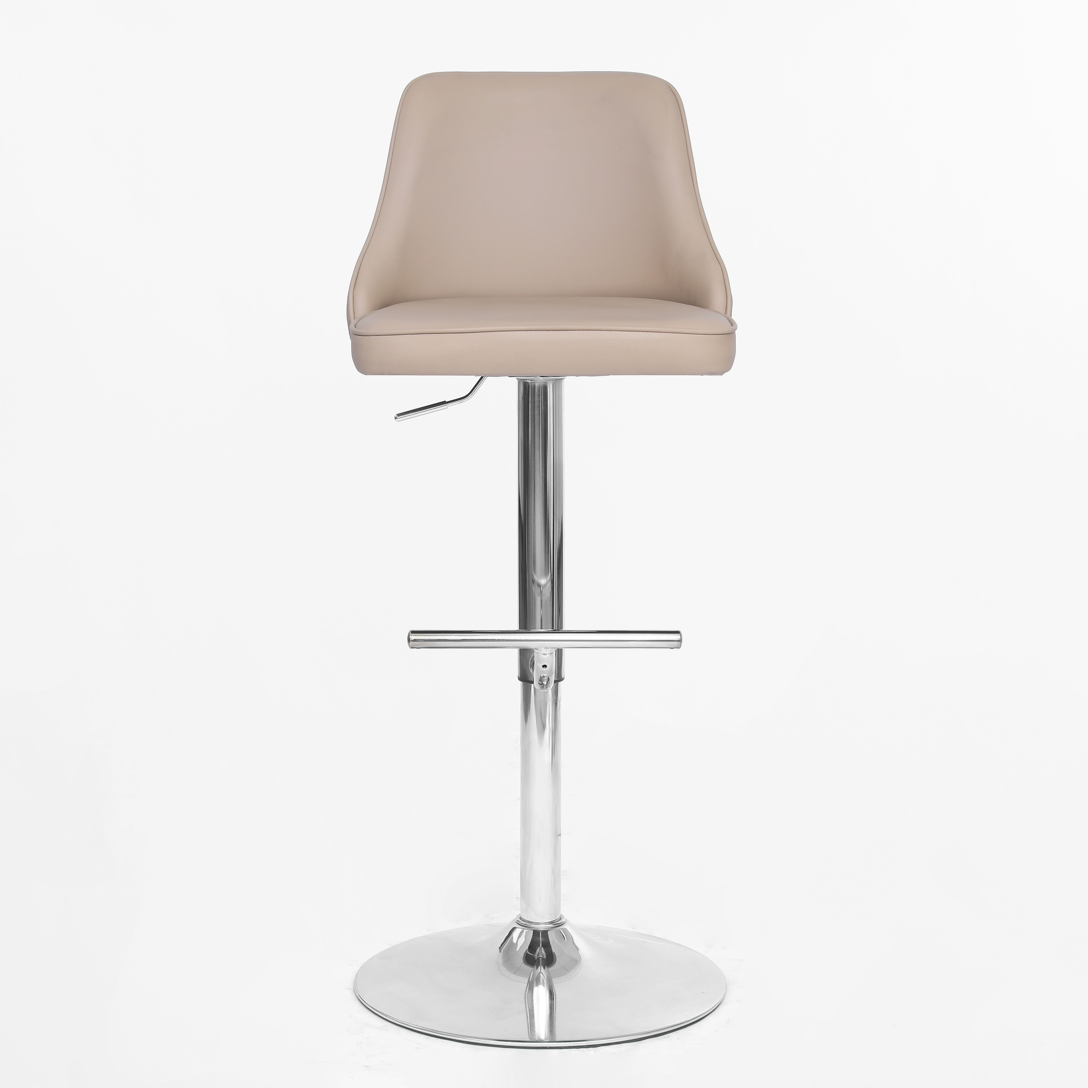 ZY-8135 Modern Swivel Leather Bar Stools Home Hotel Dining Use Solid High Metal Base Height Adjustable Counter Height