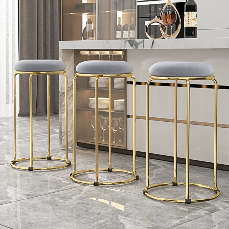 Fashionable Stackable Golden Metal Living Room bar Stool, Comfortable to Sit On, with the Lowest Price