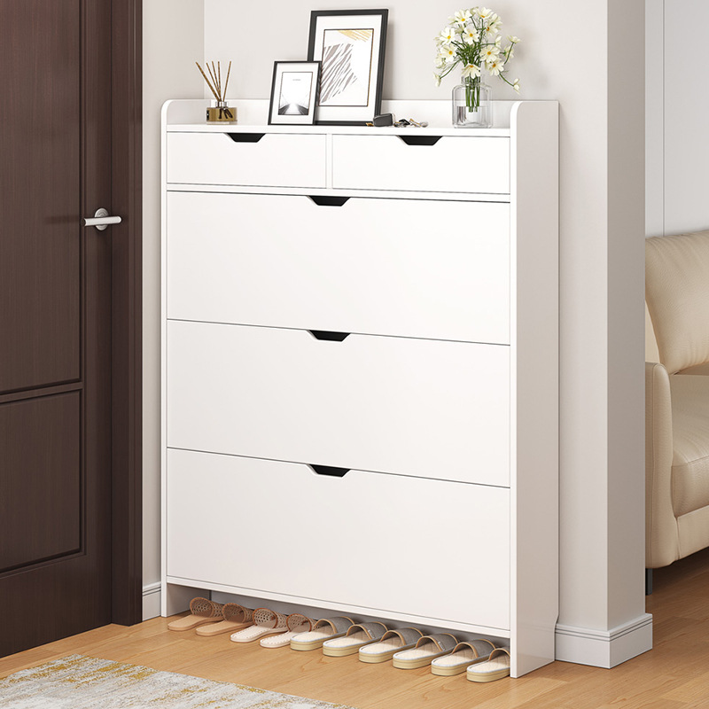 Modern Ultra Thin Shoe Cabinet Slim Entryway Shoe Storage Cupboard for Home Living Room Hotel Hallway
